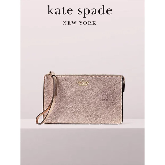 Kate Spade Rose Gold Cameron Street Leila Leather Wristlet